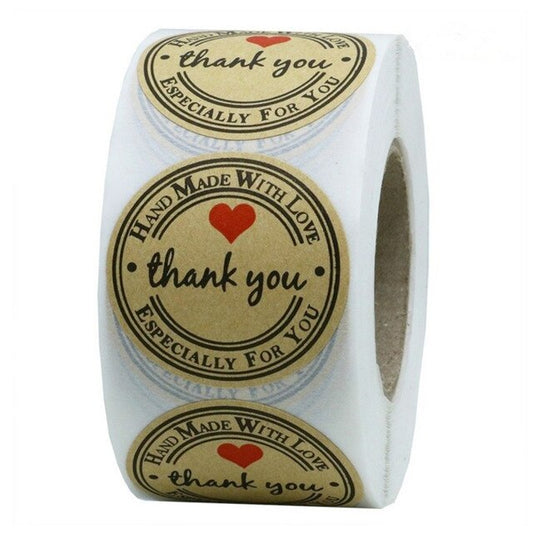 Kraftpapier Etiketten - Aufkleber Handmade with Love