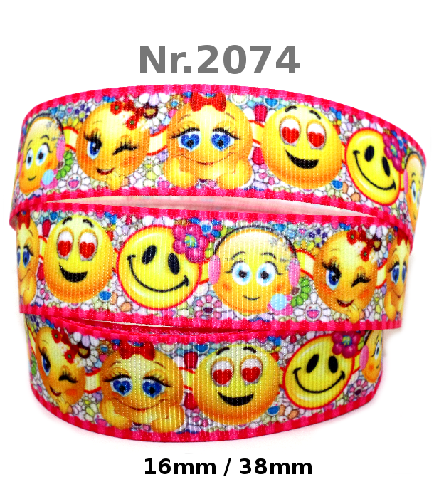 „Emoji-Gute-Laune-Flash – Farbenfrohes Band in 16 mm & 38 mm für strahlende Designs“