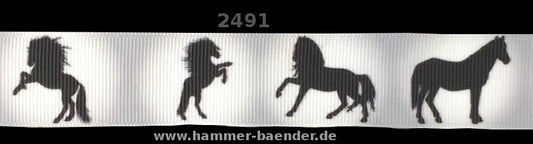 Exklusives Pferde - Silhouetten - Band – 25mm