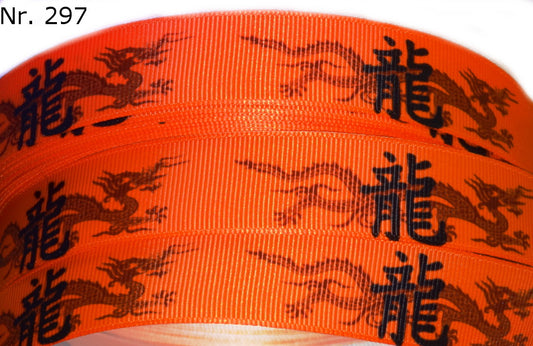 Exklusives Chinesischer Drache -Band mit Schriftzeichen – 22mm