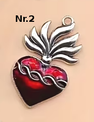 Anhänger "Sacred Heart" – Gothic Herzen in Rot & Silber