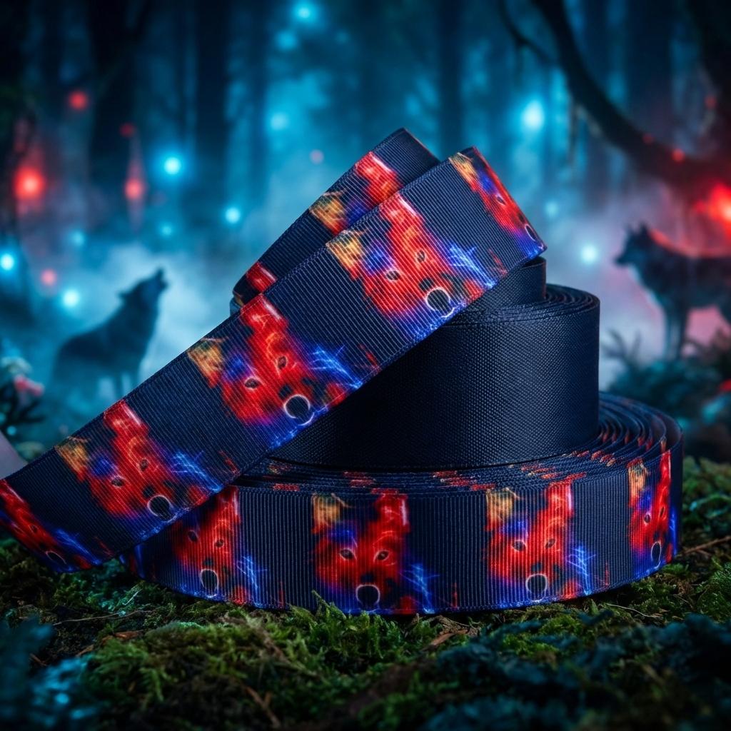 Exklusives Elektrisierender Wolf -Band – Abstrakte Energie – 25mm