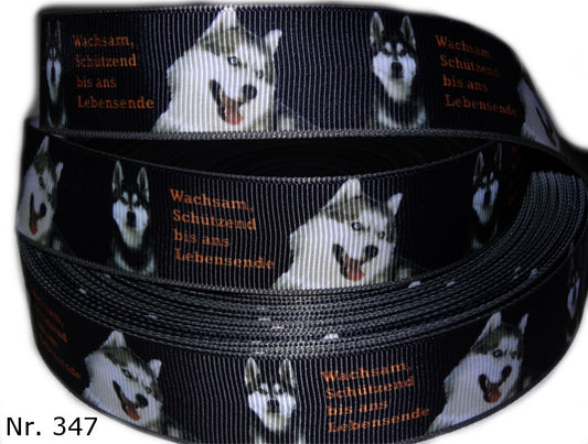 Exklusives Wachsam & Schützend - Band mit Huskys – 25mm