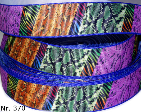 Exklusives Patchwork Zebra & Snake Mix - Band – 25mm