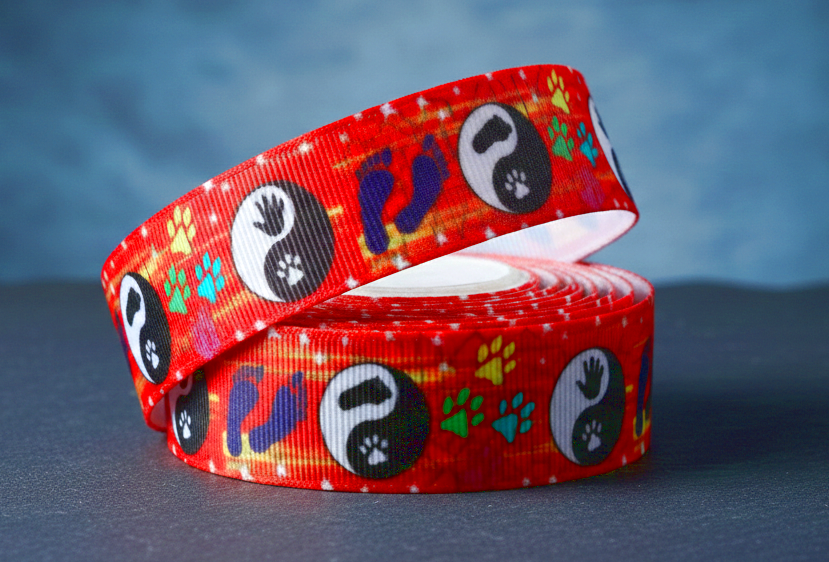 Exklusives Yin Yang Pfoten & Fußabdruck - Band – 22mm