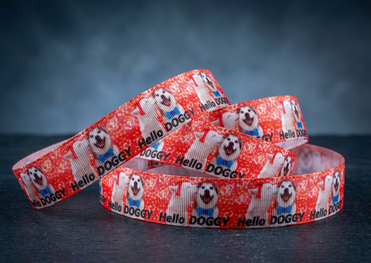 Exklusives Hello Doggy - Band mit verliebten Huskys – 22mm