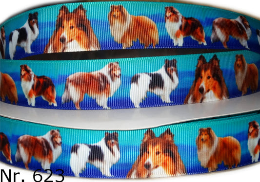Exklusives Collie -Band mit Blauem Farbverlauf – 25mm