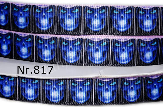 Exklusives Abstrakte Totenköpfe - Band in Blau – 16mm