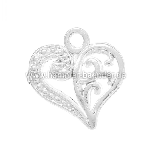Silver-plated heart pendant