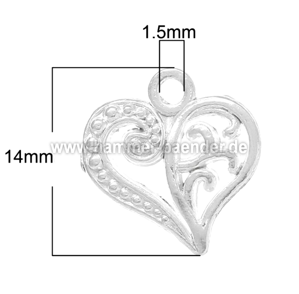 Silver-plated heart pendant