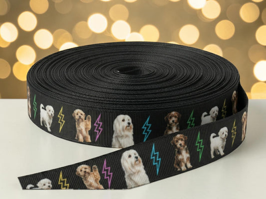 ⚡ Exklusives kleine Hunde-Ripsband mit bunten Blitzen 🐶 19mm