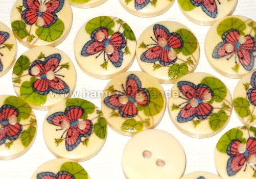 Wooden button butterfly