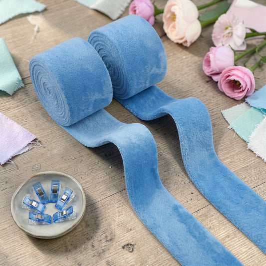 ✨ Weiches Velours- & Plüsch-Stoffband mit komfortabler Rückfalzung ✨30mm