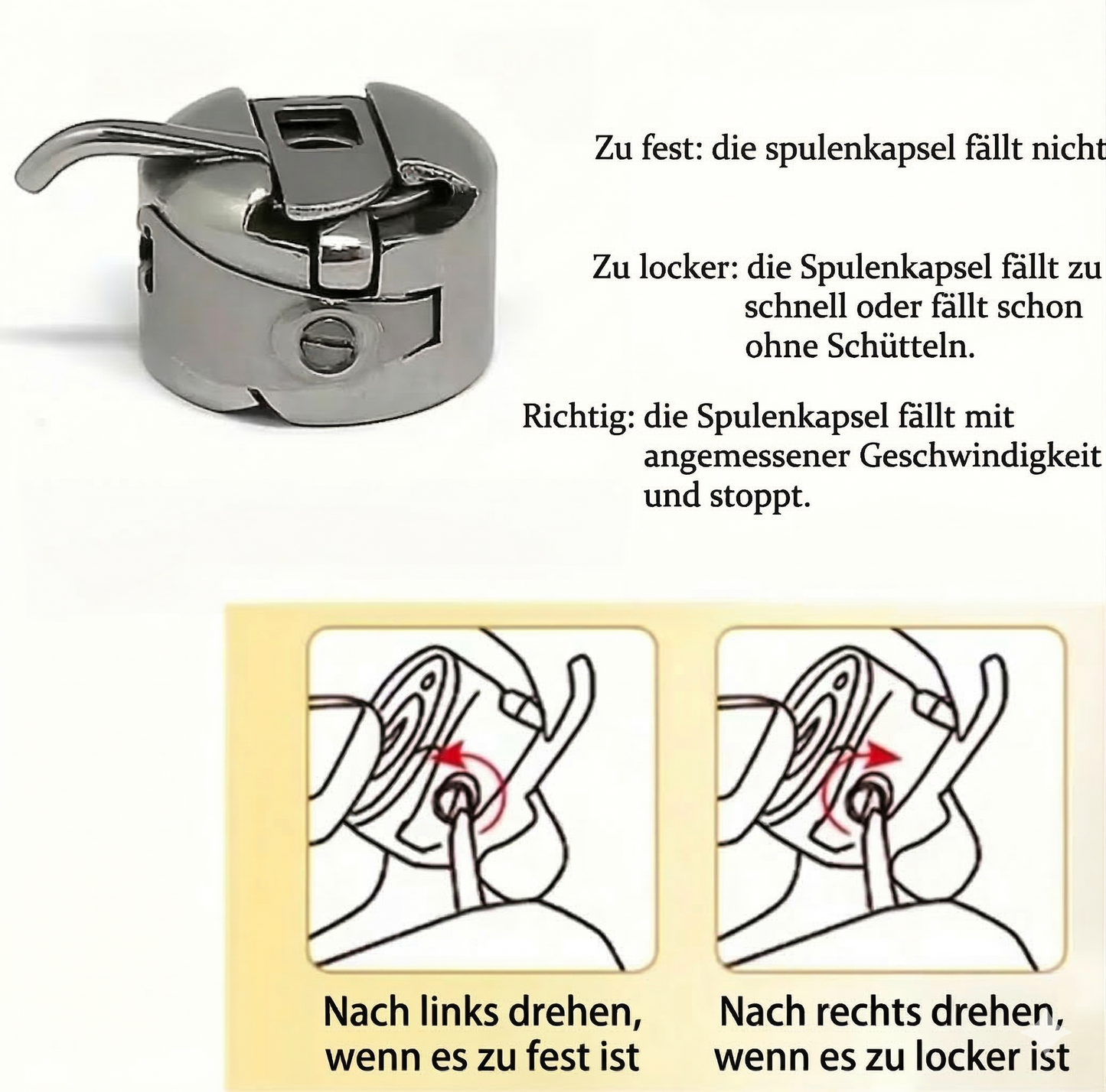 🧵 „Präzision im Kern“ – Hochwertige Edelstahl-Spulenkapsel für perfekte Nähte ✨