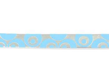 Kunstleder Rohling- Hellblau / Silber