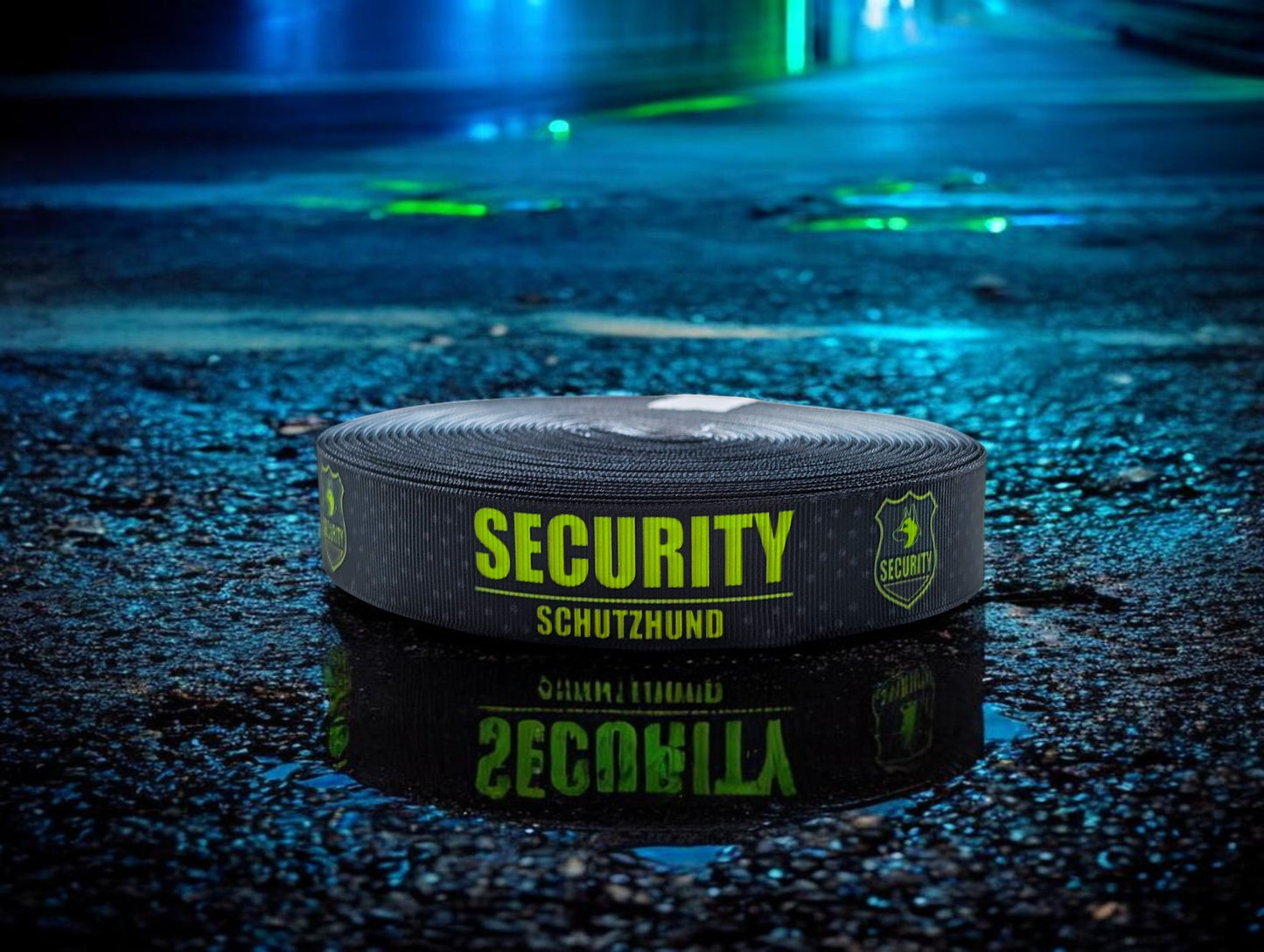 „Security / Schutzhund“ – Neon-Gelb auf Schwarz 25mm (Eigenproduktion)