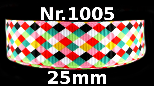 Colorful checkered ribbon – 25mm