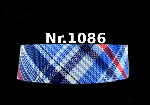 Karo-Band in Blau, Weiß und Rot – 22mm