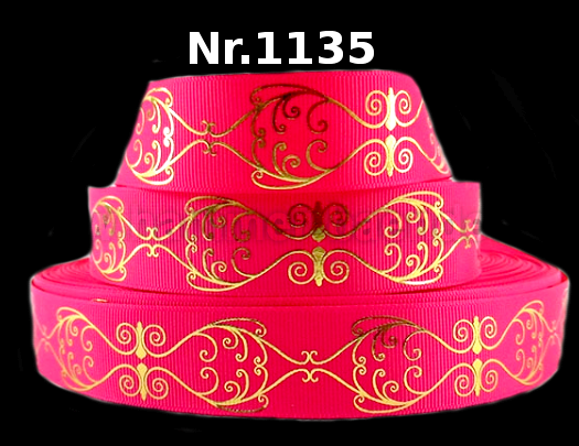 🏛️ „Orientalischer Luxus“ – Edles Ripsband mit goldfolierten Ornamenten in Royalblau, Schwarz & Rot ✨