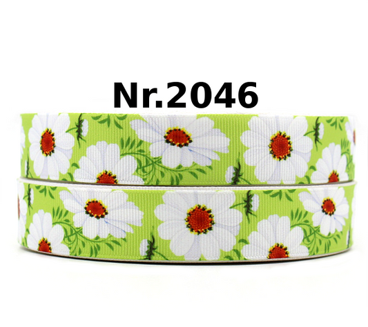„Sommerwiese“ – Margeriten-Design – Ripsband 22 mm