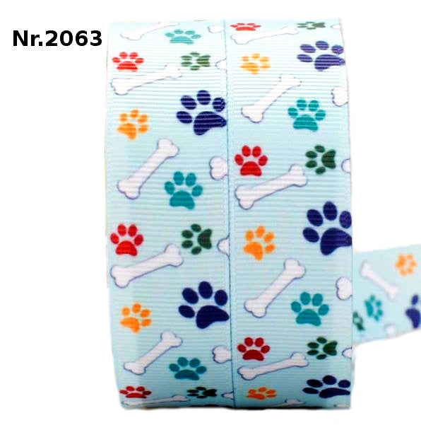 Pfoten und Knochen bunt - 22mm