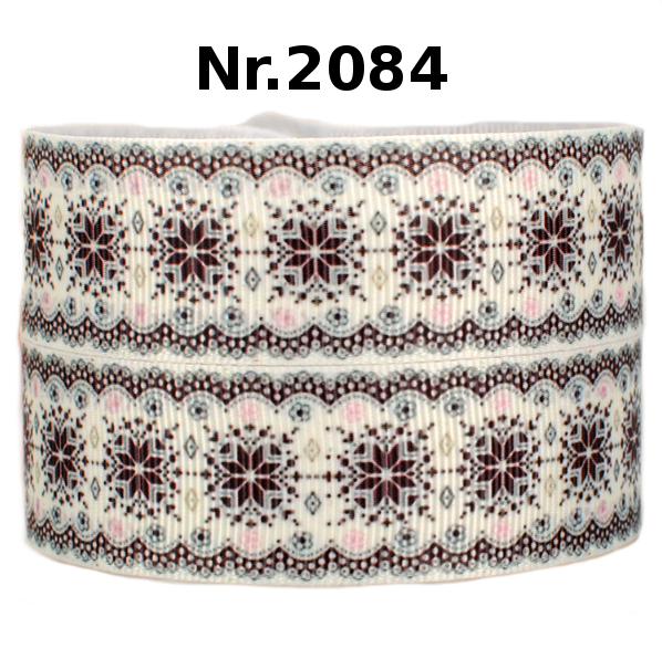 „Winter-Spitze“ – Ornament-Design – Ripsband 22 mm