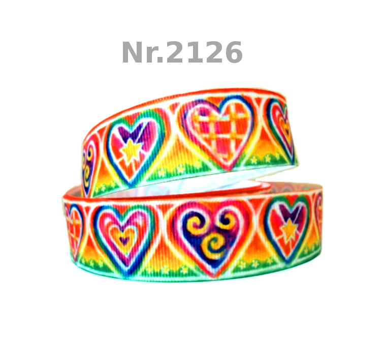 „Colorful Love“ – Strahlende Herzen – Ripsband 22 mm