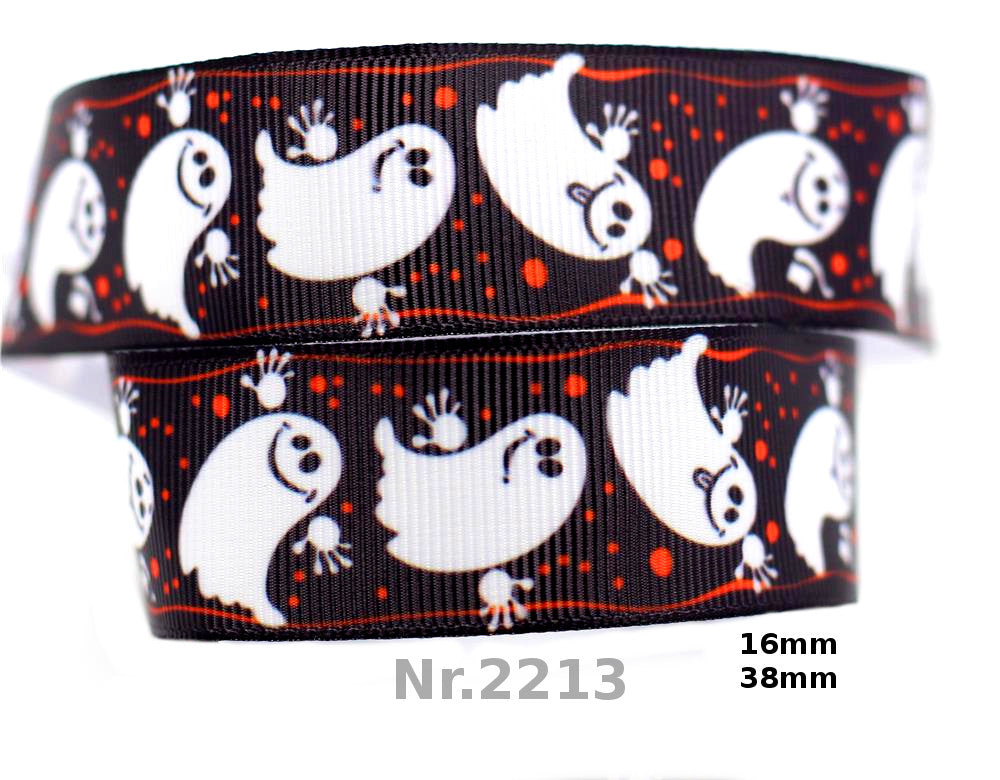 „Spuk-Spektakel am Halsband – Fröhliches Geister-Motivband in 16 mm & 38 mm“