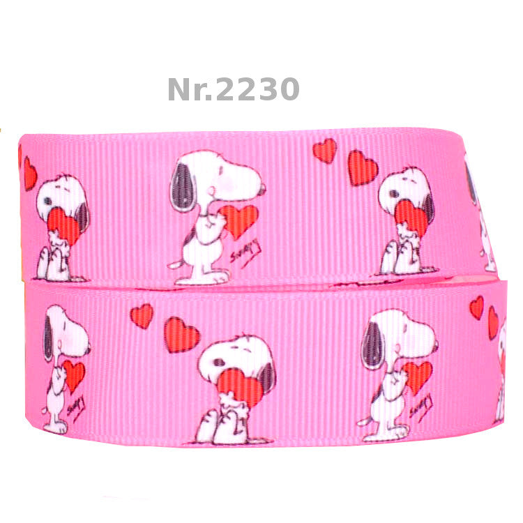 Snoopy in Love - mit Herzen auf Pink - 22mm