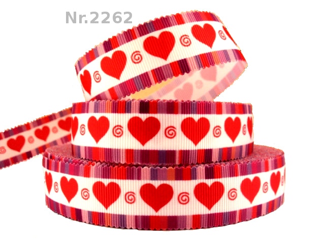„Lovely Heart Spiral“ Ripsband 22 mm