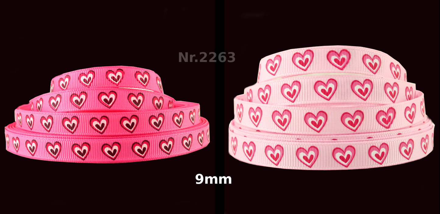 Herzen - 9mm in Pink und Rosa
