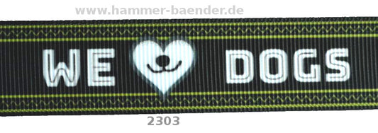 Exklusives We Love Dogs - Band mit Herz & Hundeschnauze – 22mm