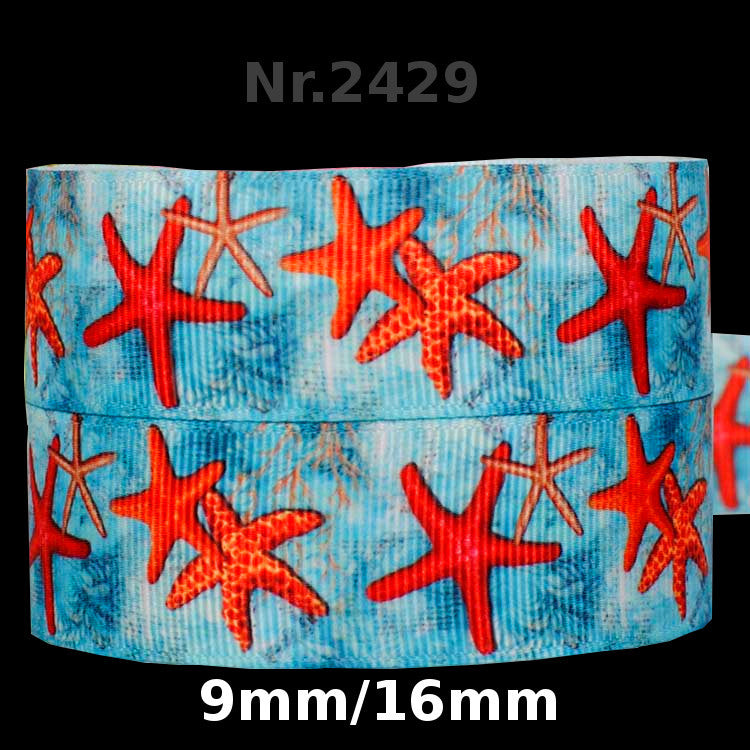„Sommer, Sonne, Strand – Maritimes Seestern-Motivband für Deine Unikate“ 9 mm & 16 mm