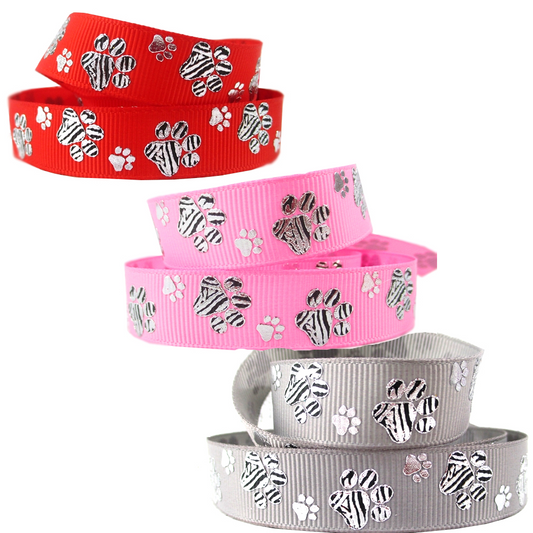Paw print band with foil-printed paw prints