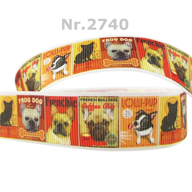 Französische Bulldogge auf nostalgischem Blechschild - 22mm