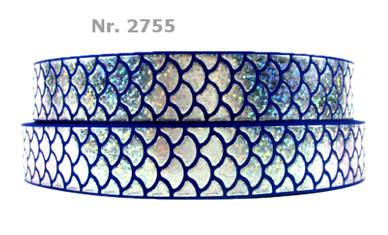 „Magical Mermaid Glow – Exklusives Ripsband mit holografischem Fischschuppen-Muster“ 25 mm