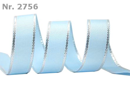 Blanke Bänder mit Silberrand - 22mm