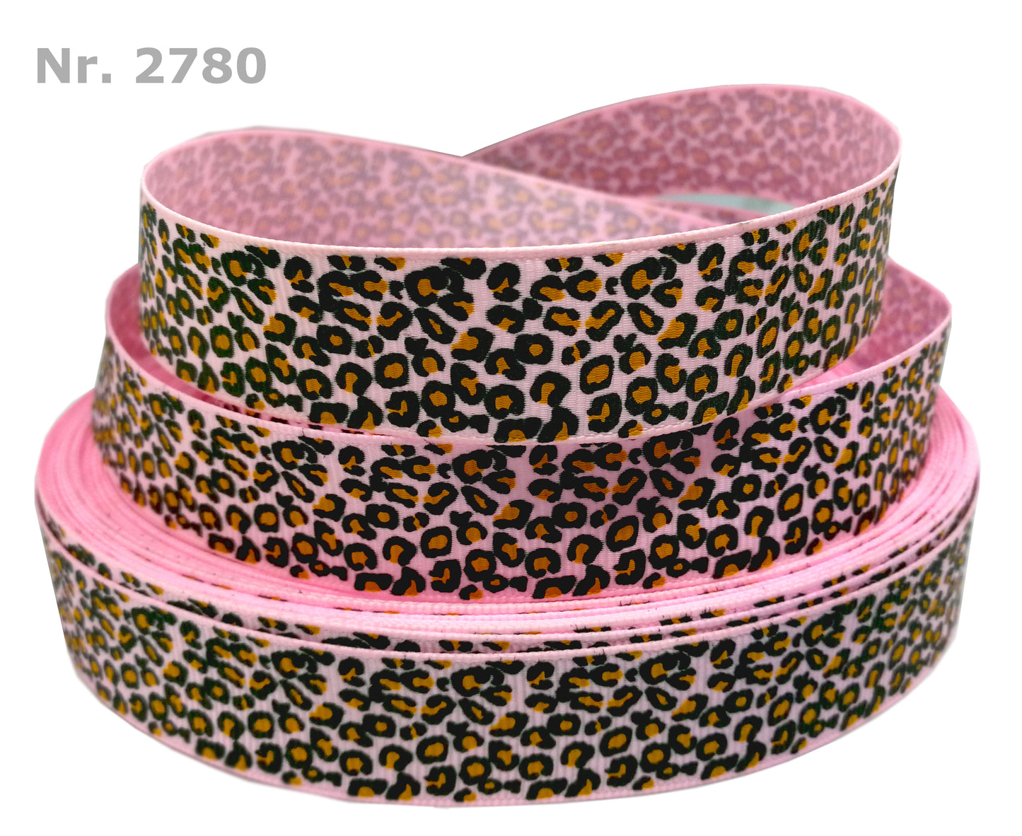 „Wild Rose Leopard – Exklusives Ripsband mit stylischem Animal-Print“ 22 mm