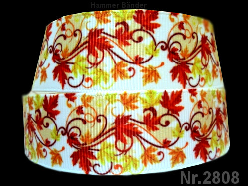 Goldener Herbstzauber Ripsband 22mm