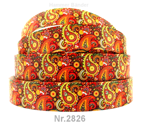 Paisley Band in sommerlichen Farben – 22mm