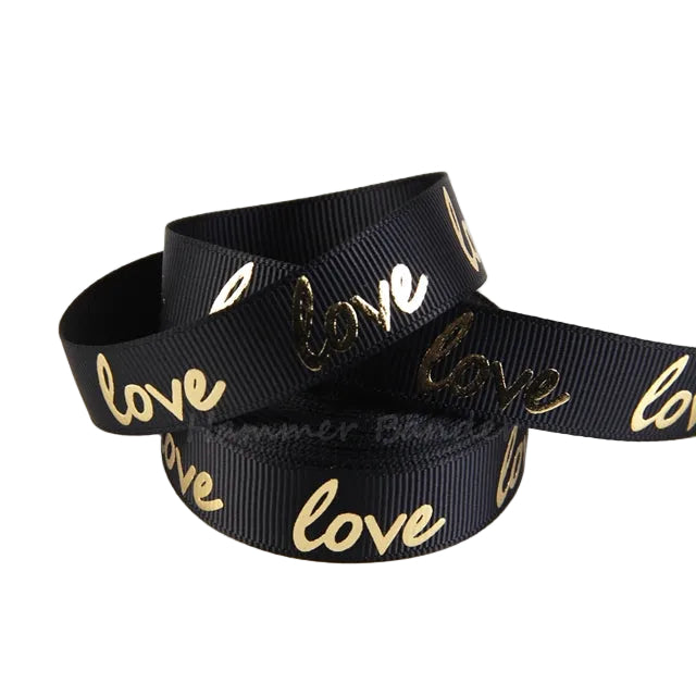 „Golden Love – Edles Ripsband mit glänzendem Herzschlag-Faktor“ verschiedene Farben 16 mm