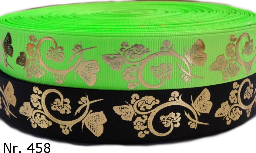 Golden Butterfly Elegance Ripsband 25mm