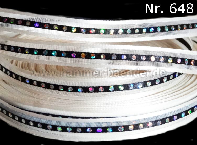 Satinband mit Strass in Prisma Effekt
