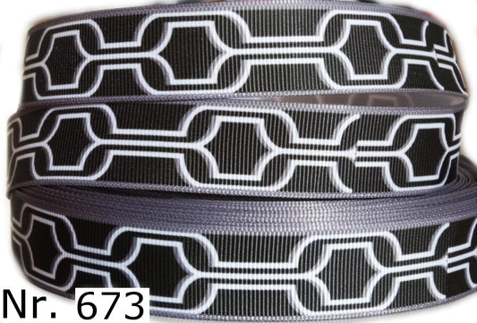 Exklusives Stahlkette - Band in Schwarz & Grau – 22mm