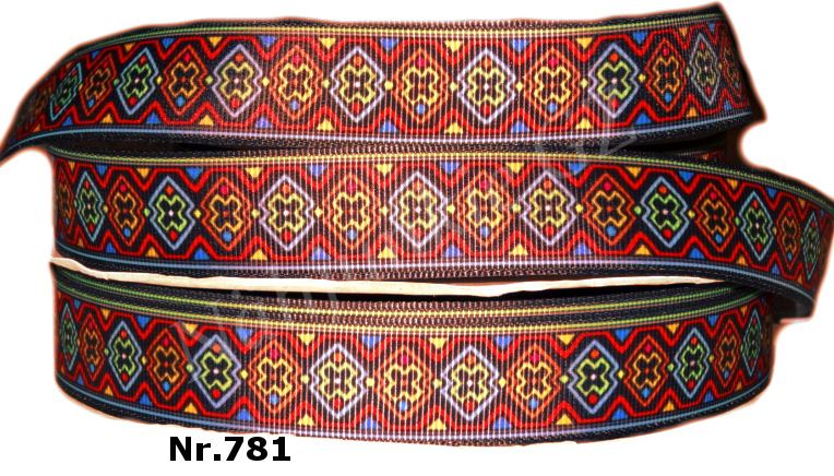 „Boho Ethnic Mosaic“ Ripsband 22 mm
