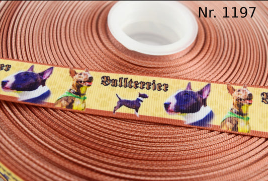 Exklusives Bullterrier -Band mit stilvollem Rand – 22mm