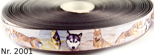 Exklusives Husky am See - Band mit schwarzem Rand – 22mm