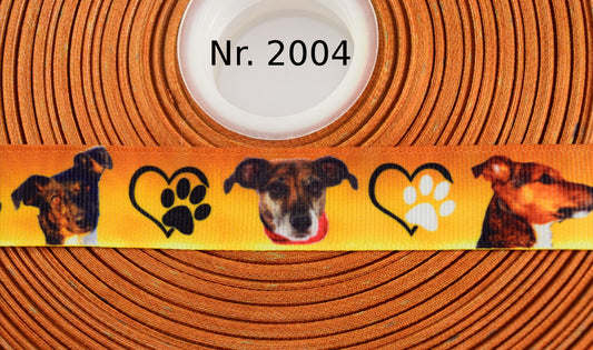Exklusives Jack Russell & Herz - Band mit Orangem Farbverlauf – 22mm