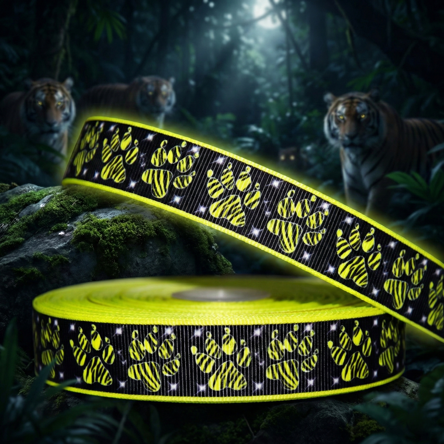 Exclusive neon paw print tiger print band – 22mm