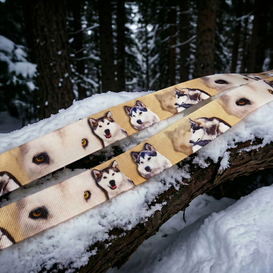 Exklusives Husky - Band auf Beigem Hintergrund – 25mm